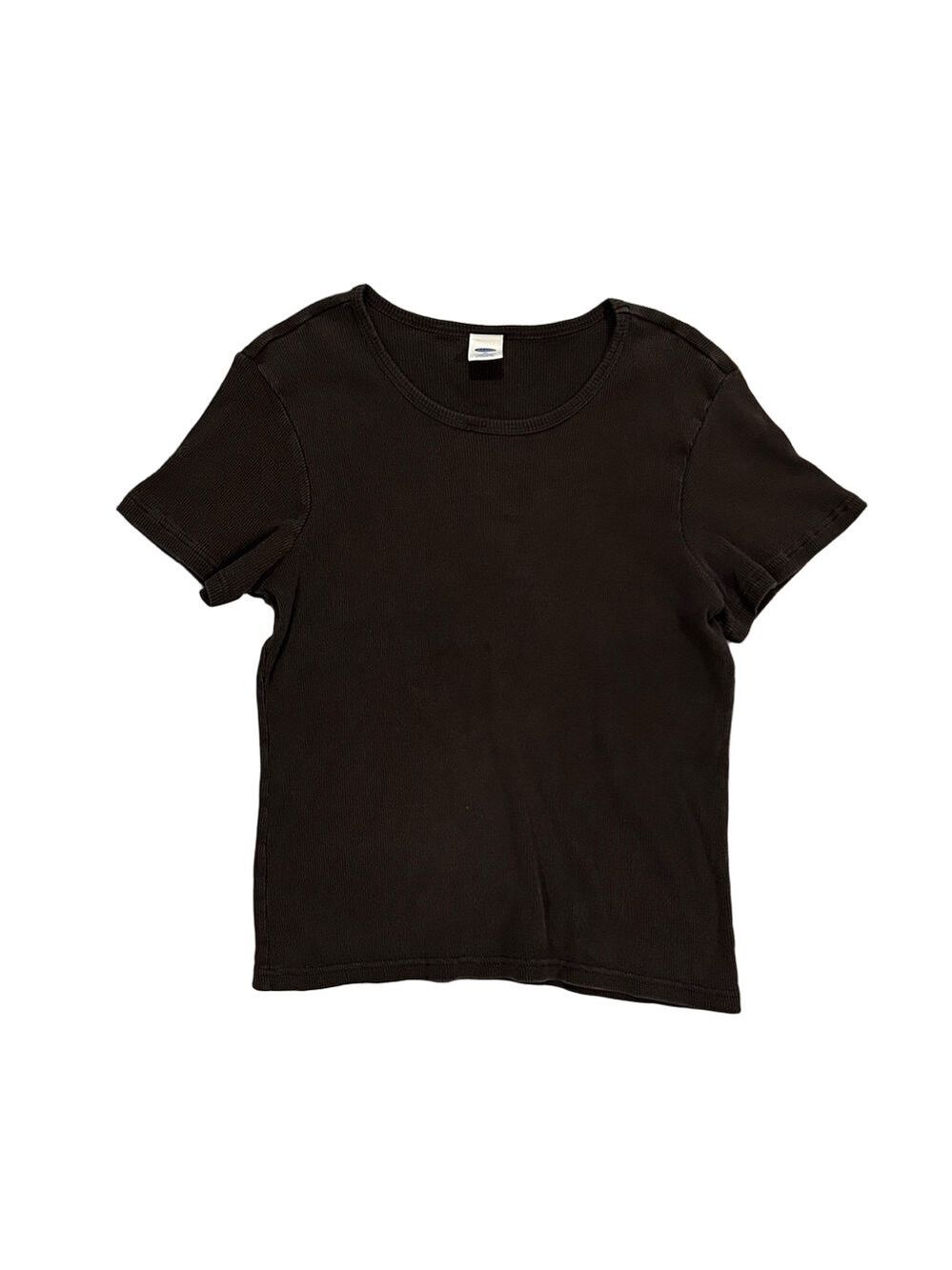 Old Navy Brown Ribbed Crew Neck Short Sleeve T-Shirt Size XL